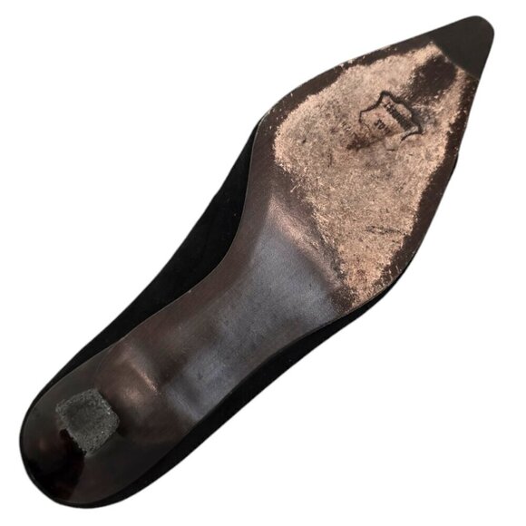 Stuart Weitzman Vintage Marsala Black Suede Tortoise Shell Pumps Sz 6 - Picture 7 of 9